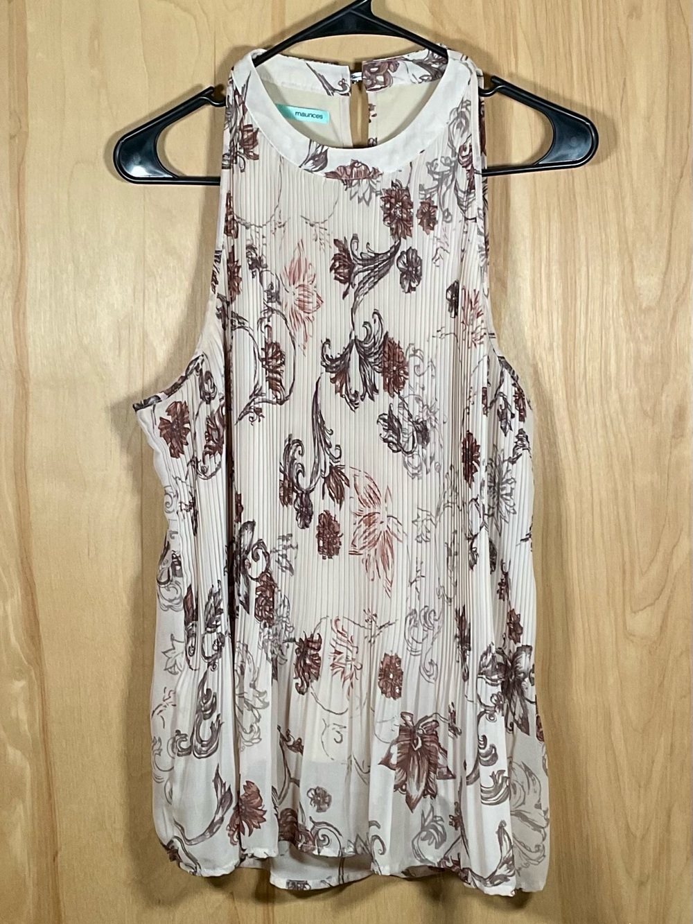 Maurices Floral Pleated Halter Top Blouse - EUC